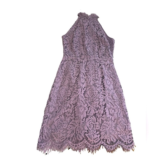 BB Dakota Cara Lilac High Neck Open Back Lace Slip Dress NEW - Size 4 - Picture 3 of 10
